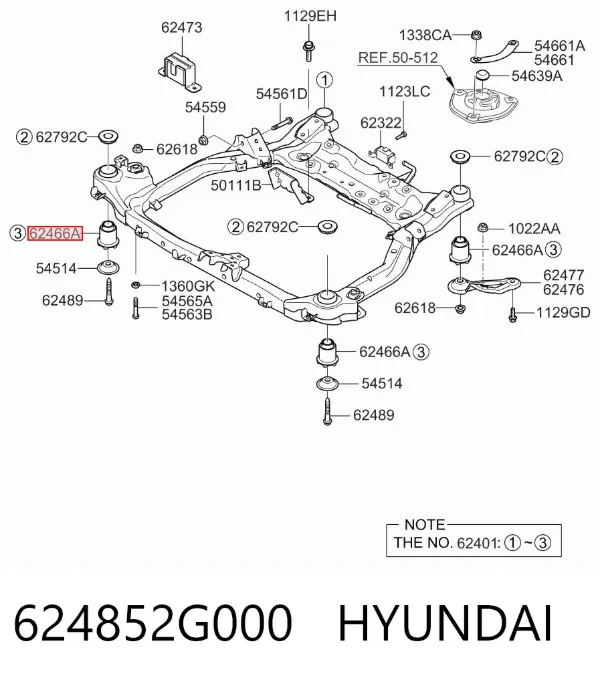 Сайлентблок 624852G000 Hyundai/Kia