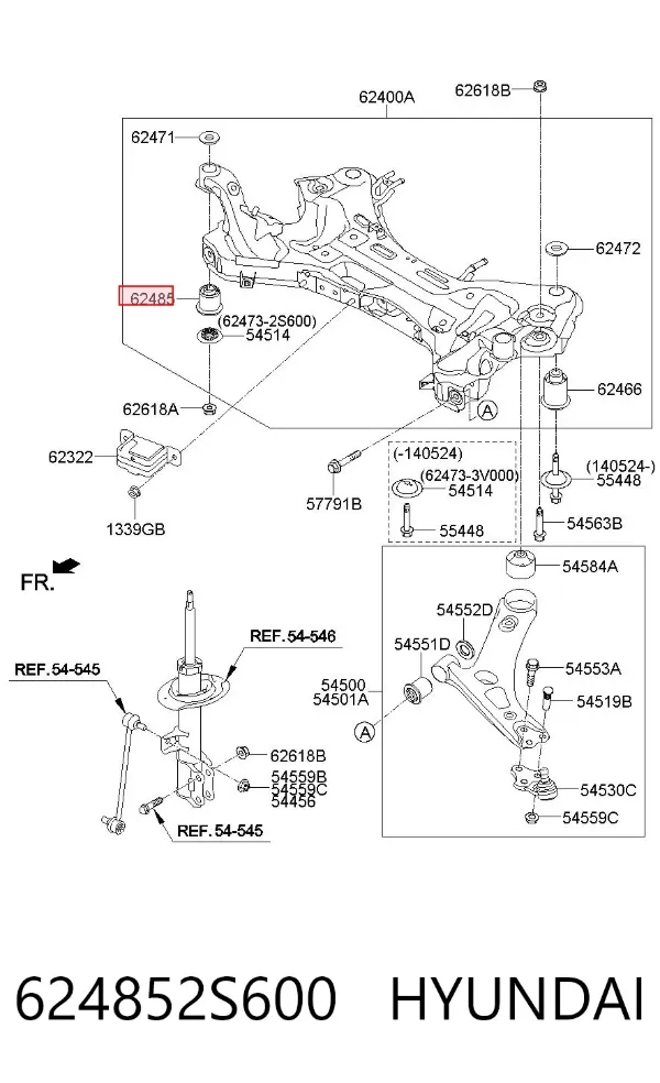 Сайлентблок задней балки 624852S600 Hyundai/Kia