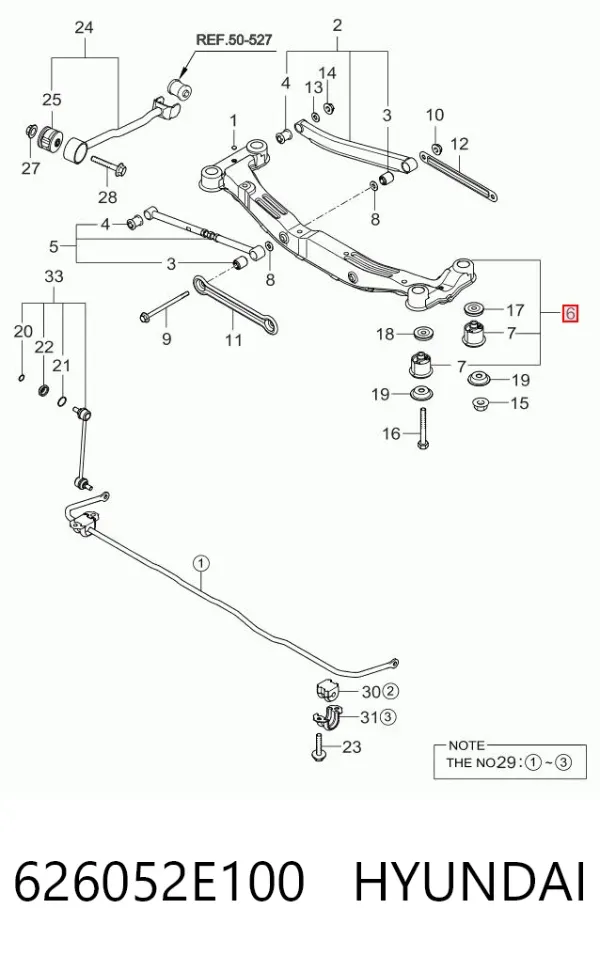 Подрамник задний 626052E100 Hyundai/Kia