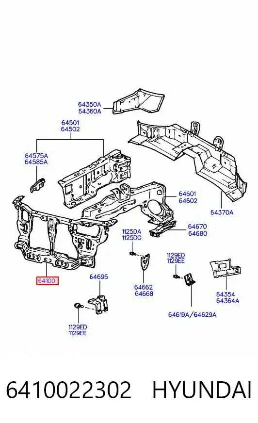 Рамка радиатора 6410022302 Hyundai/Kia