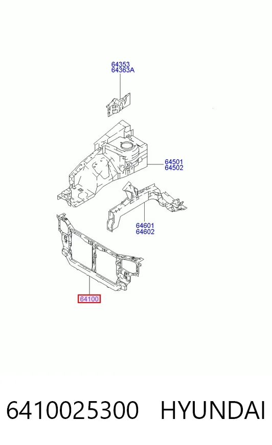 Рамка радиатора 6410025300 Hyundai/Kia