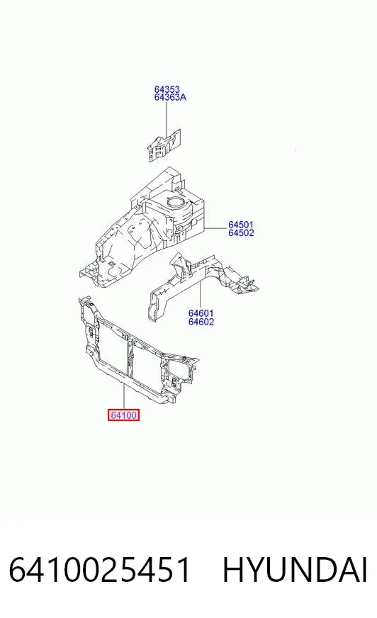 Рамка радиатора 6410025451 Hyundai/Kia