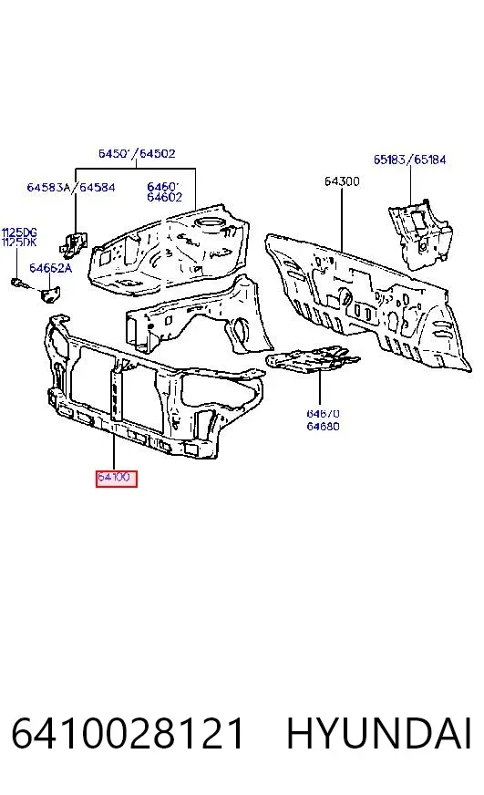 Рамка радиатора 6410028121 Hyundai/Kia