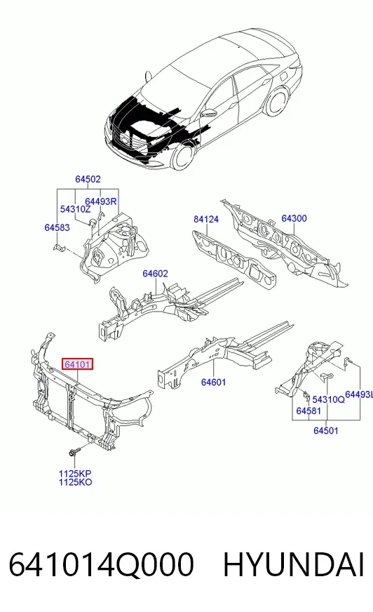 Рамка радиатора 641014Q000 Hyundai/Kia