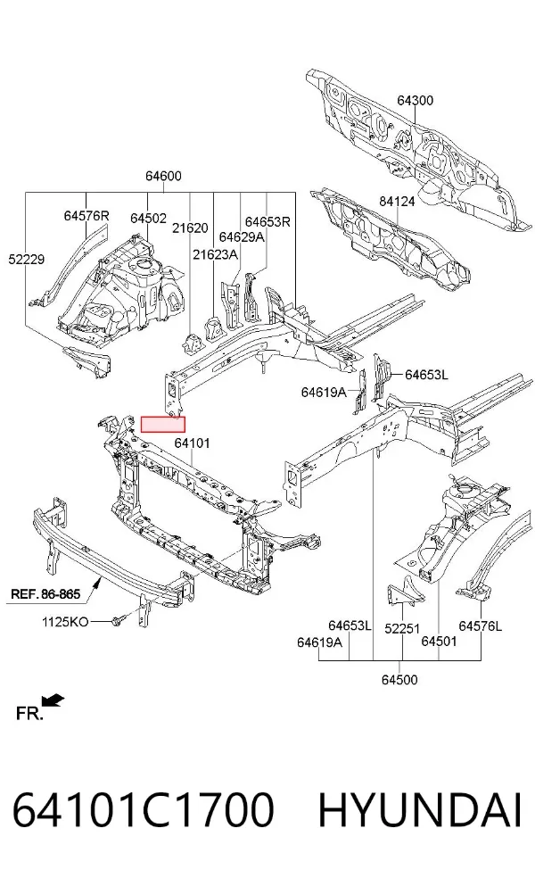 Рамка радиатора 64101C1700 Hyundai/Kia