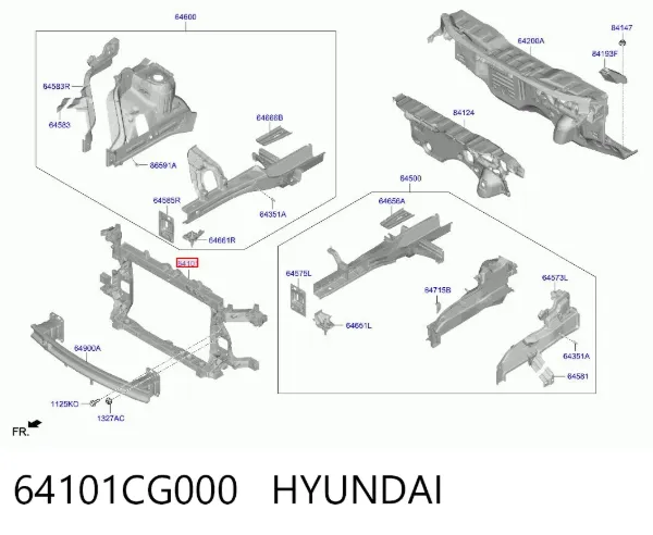 Рамка радиатора 64101CG000 Hyundai/Kia