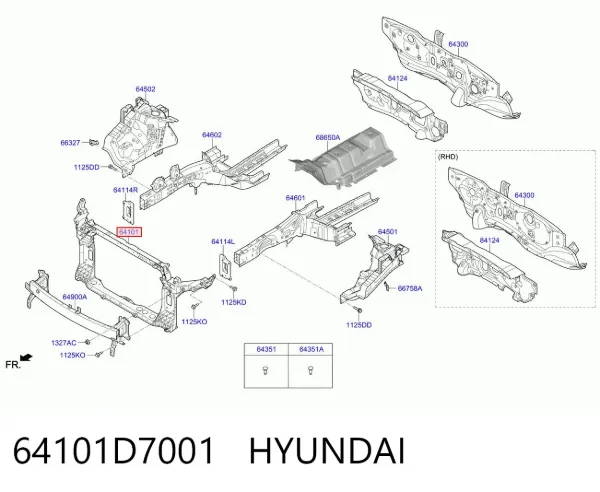 Рамка радиатора 64101D7001 Hyundai/Kia