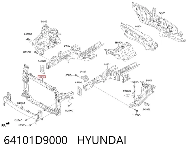 Рамка радиатора 64101D9000 Hyundai/Kia