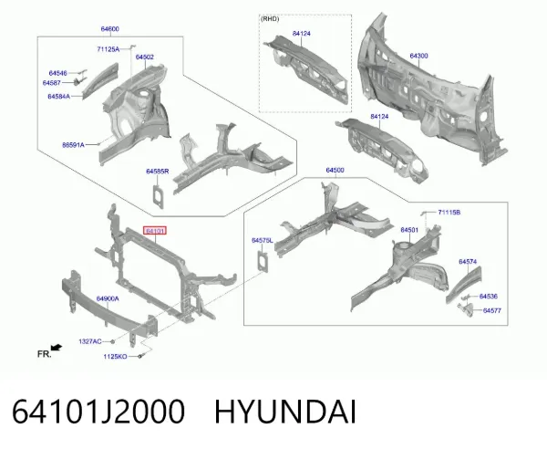 Рамка радиатора 64101J2000 Hyundai/Kia