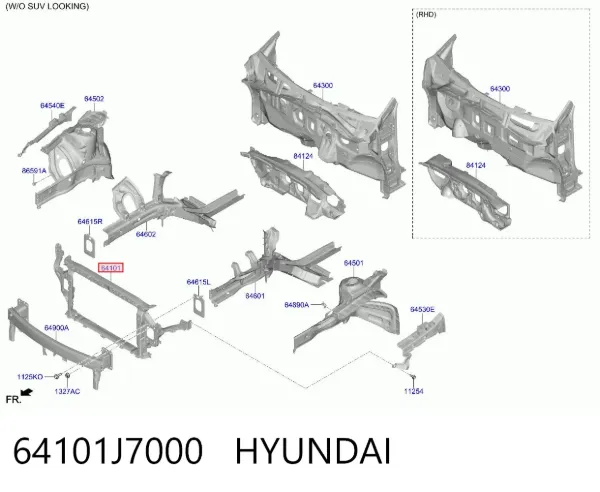 Рамка радиатора 64101J7000 Hyundai/Kia