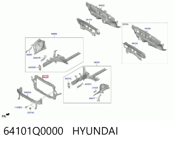 Рамка радиатора 64101Q0000 Hyundai/Kia