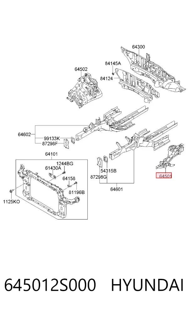  645012S000 Hyundai/Kia