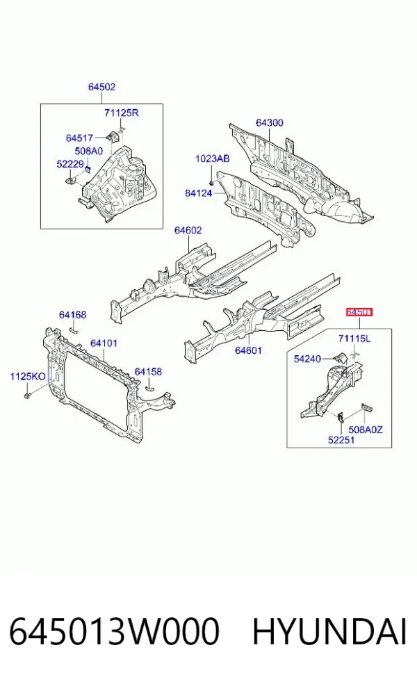 Арка крыла переднего левого 645013W000 Hyundai/Kia