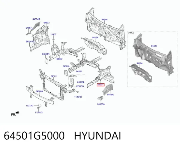 Арка крыла переднего левого 64501G5000 Hyundai/Kia