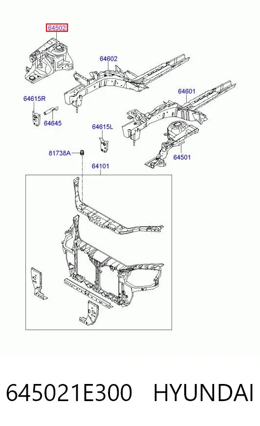 Арка крыла переднего правого 645021E300 Hyundai/Kia