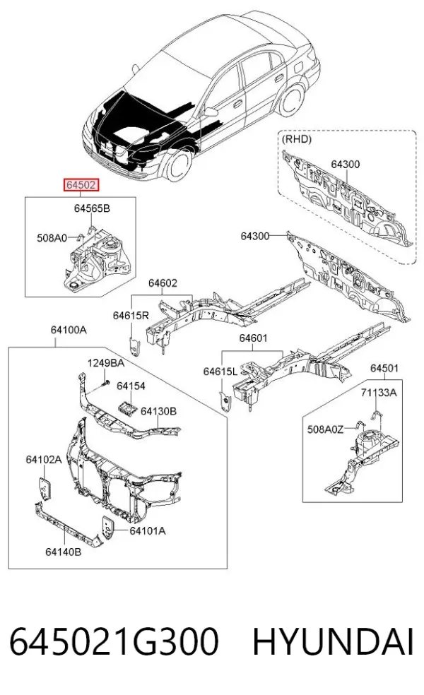 Арка крыла переднего правого 645021G300 Hyundai/Kia