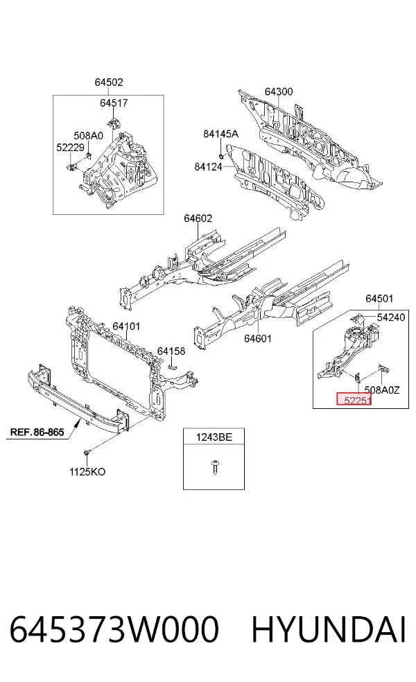  645373W000 Hyundai/Kia