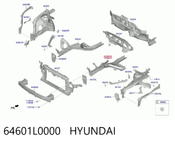 Лонжерон левый 64601L0000 Hyundai/Kia