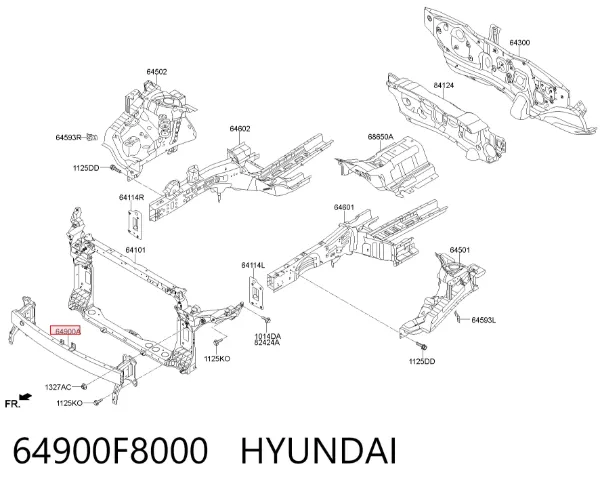 Усилитель переднего бампера 64900F8000 Hyundai/Kia