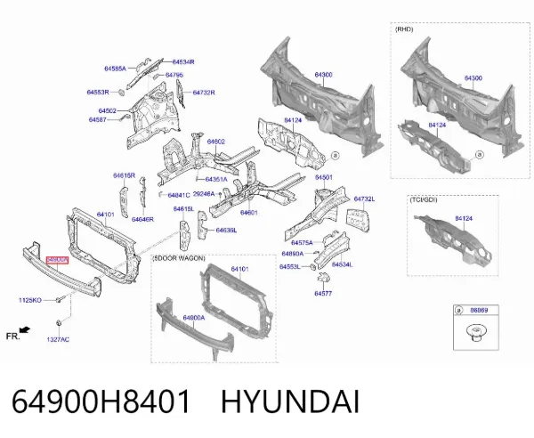 Усилитель переднего бампера 64900H8401 Hyundai/Kia