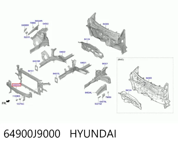 Усилитель переднего бампера 64900J9000 Hyundai/Kia