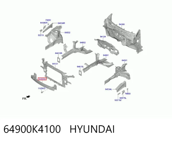Усилитель переднего бампера 64900K4100 Hyundai/Kia
