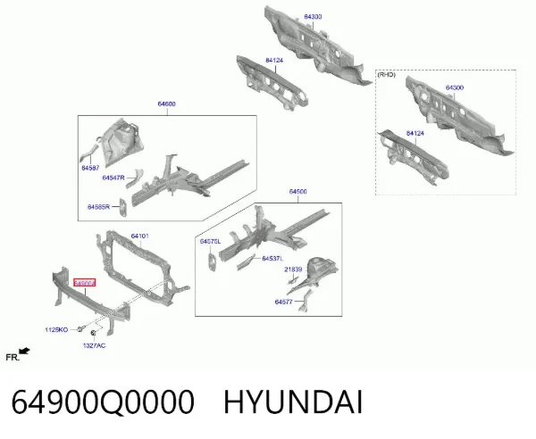 Усилитель переднего бампера 64900Q0000 Hyundai/Kia