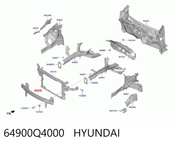 Усилитель переднего бампера 64900Q4000 Hyundai/Kia