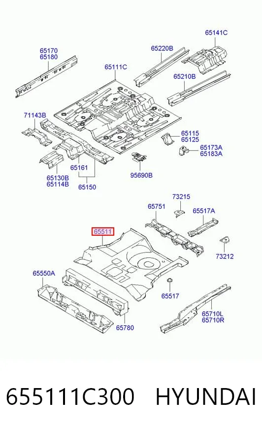 Днище багажника (ниша запасного колеса) 655111C300 Hyundai/Kia