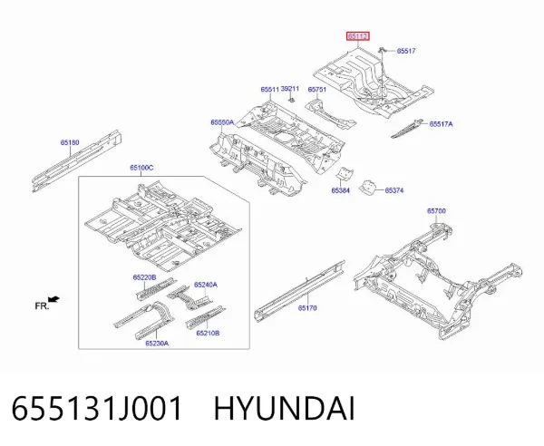 Днище багажника (ниша запасного колеса) 655131J001 Hyundai/Kia