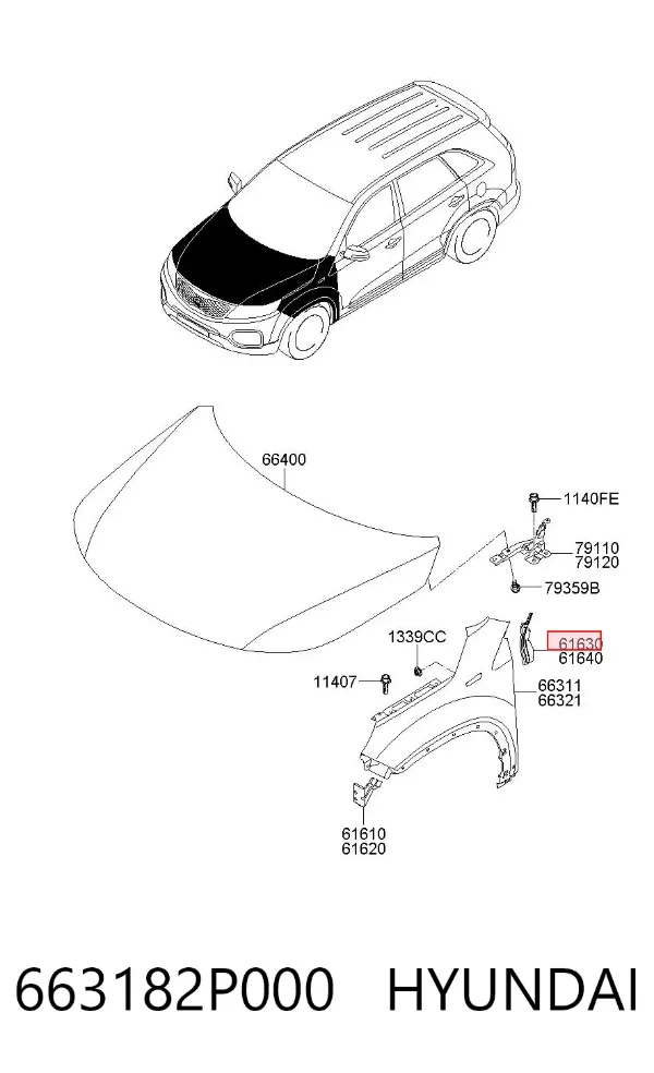  663182P000 Hyundai/Kia
