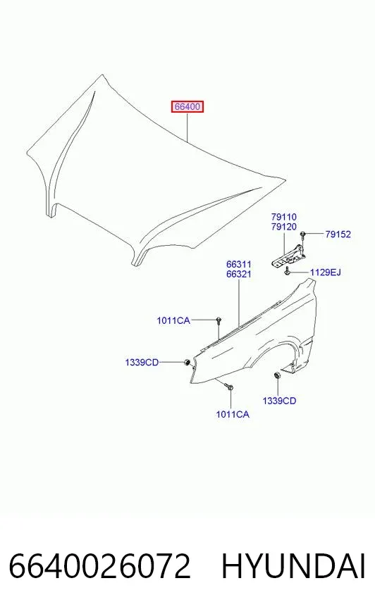 Капот 6640026072 Hyundai/Kia