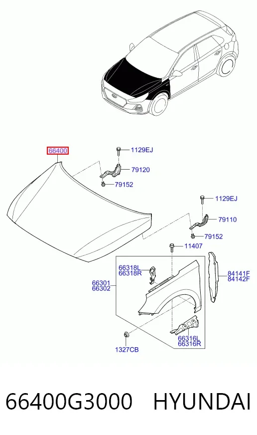 Капот 66400G3000 Hyundai/Kia