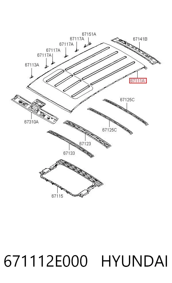 Крыша 671112E000 Hyundai/Kia