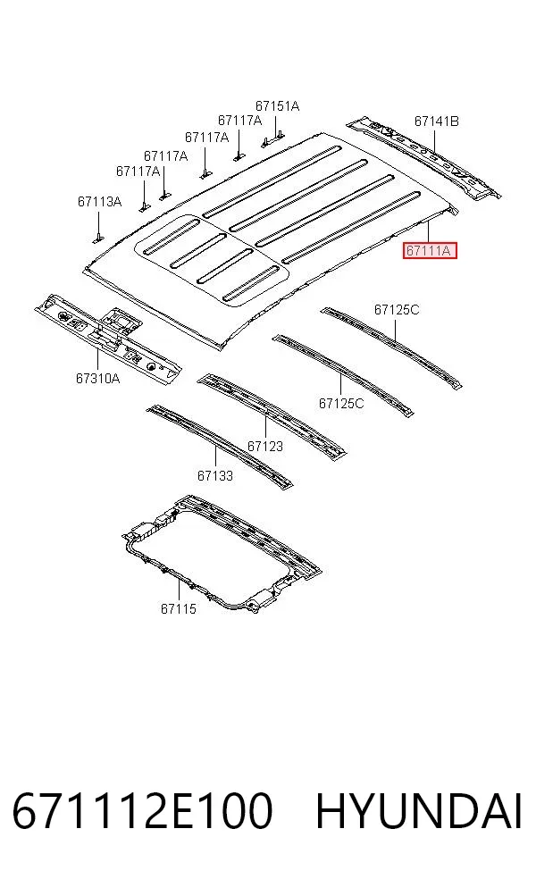 Крыша 671112E100 Hyundai/Kia