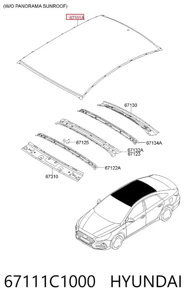 Крыша 67111C1000 Hyundai/Kia
