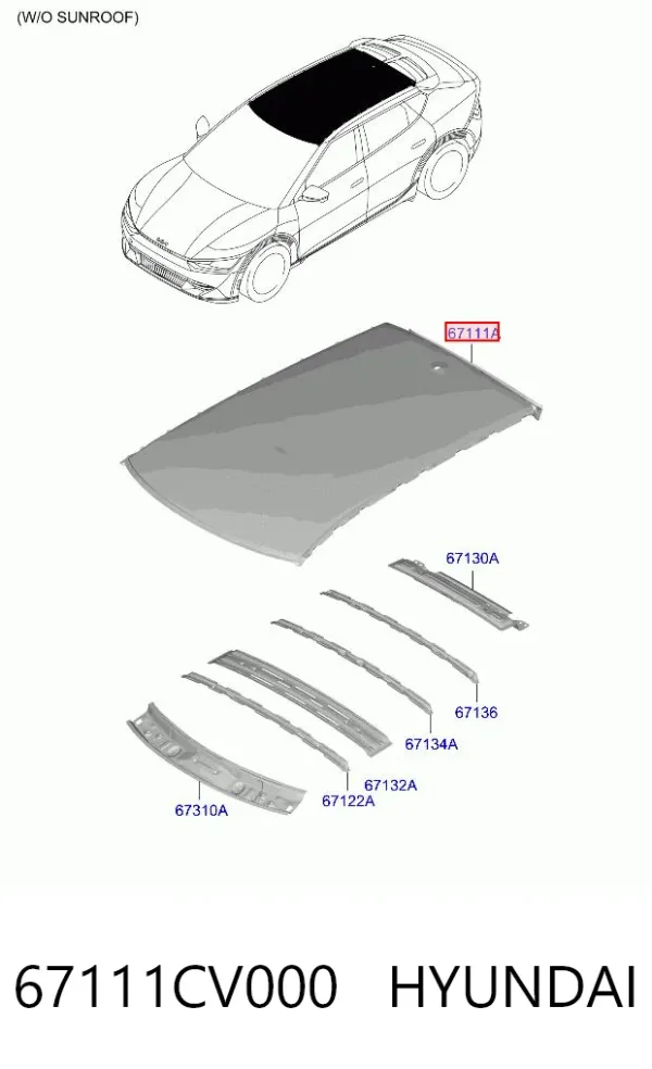 Крыша 67111CV000 Hyundai/Kia