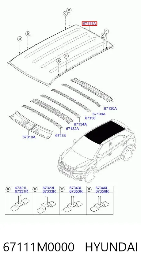 Крыша 67111M0000 Hyundai/Kia