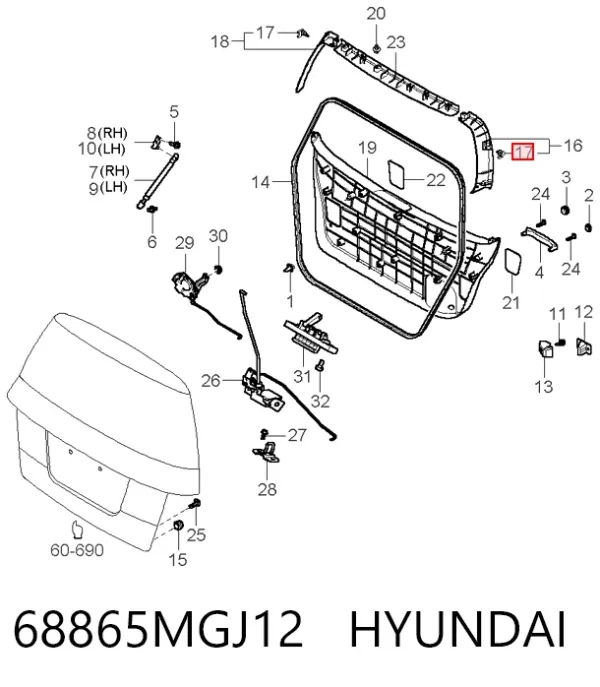  68865MGJ12 Hyundai/Kia