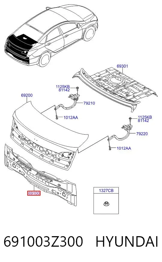 Панель багажного отсека задняя 691003Z300 Hyundai/Kia