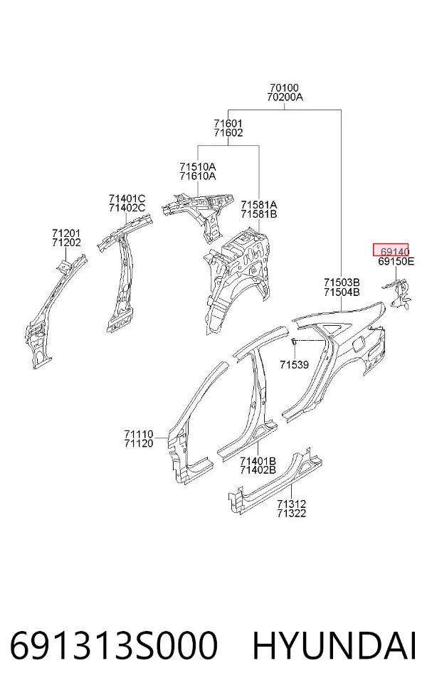  691313S000 Hyundai/Kia