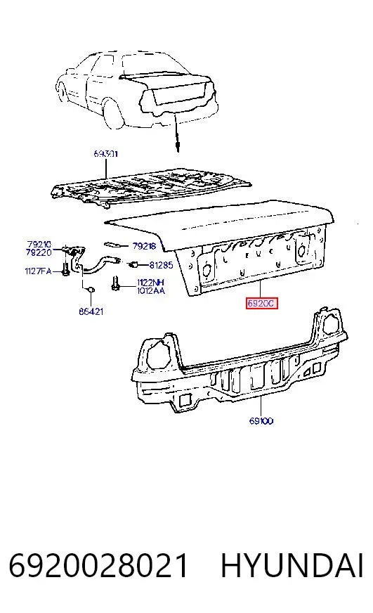 Крышка багажника Hyundai Lantra I