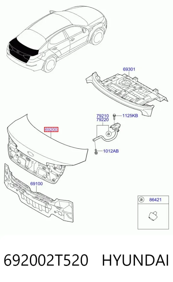 Крышка багажника 692002T520 Hyundai/Kia