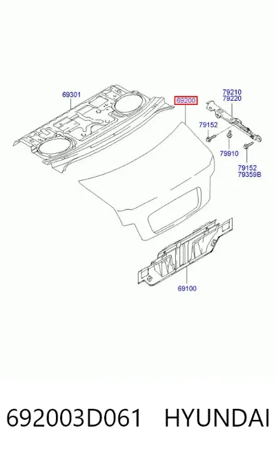 Крышка багажника HYUNDAI 692003D061