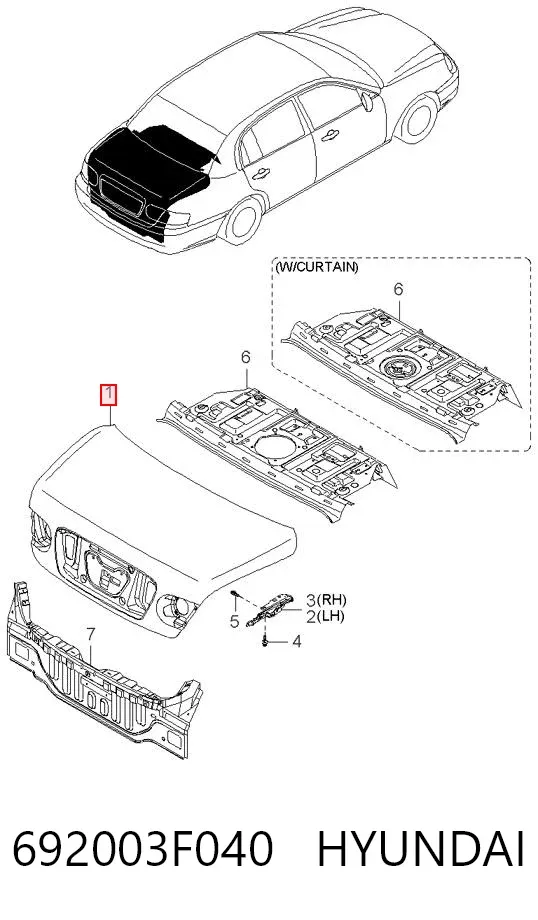 Крышка багажника 692003F040 Hyundai/Kia