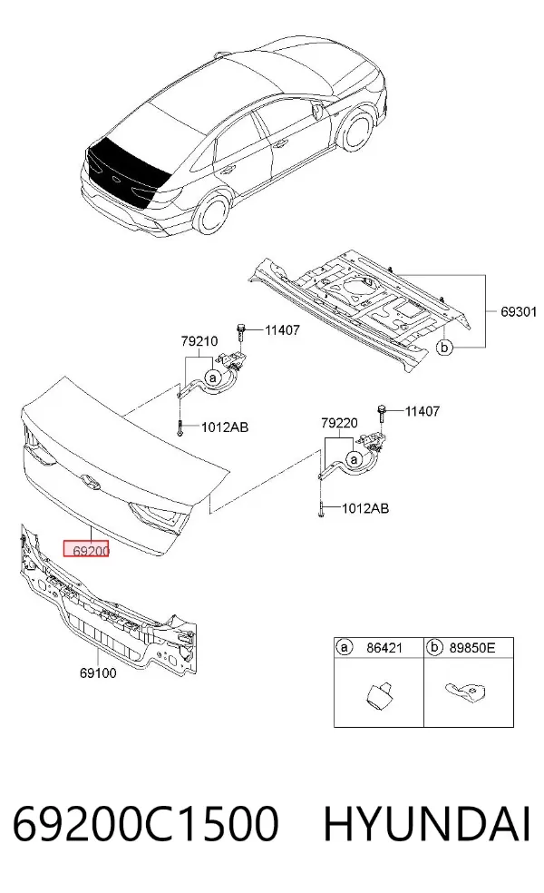 Крышка багажника 69200C1500 Hyundai/Kia