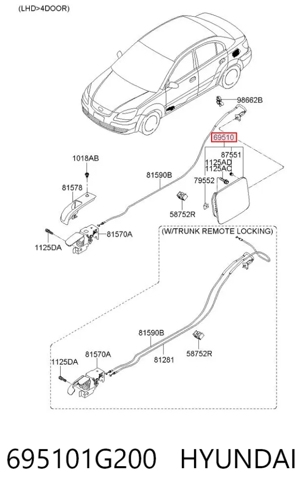 Лючок бензобака 695101G200 Hyundai/Kia