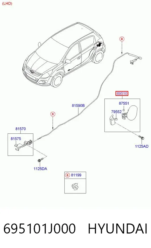 Лючок бензобака 695101J000 Hyundai/Kia