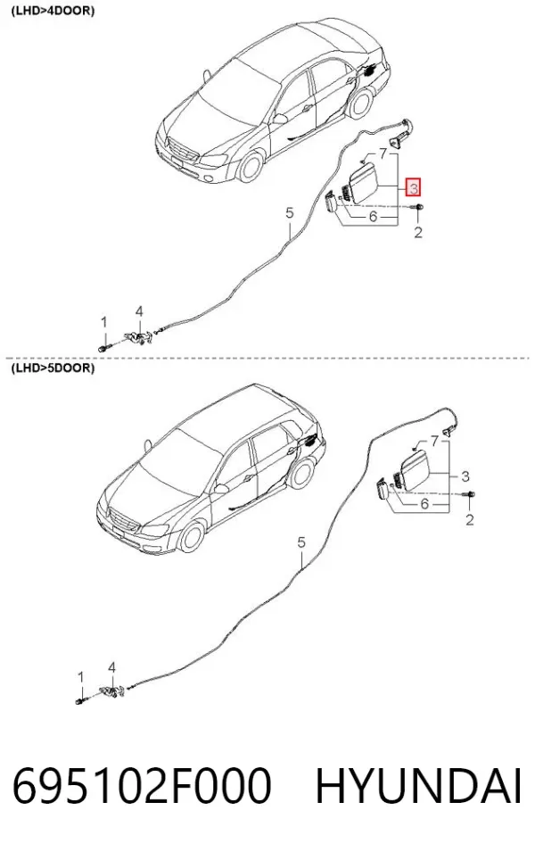 Лючок бензобака 695102F000 Hyundai/Kia