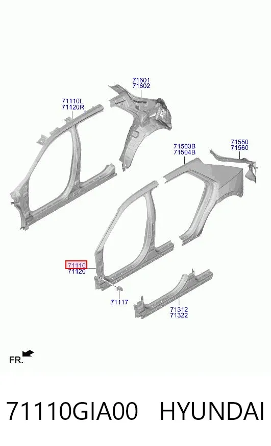 Проем передней левой двери 71110GIA00 Hyundai/Kia